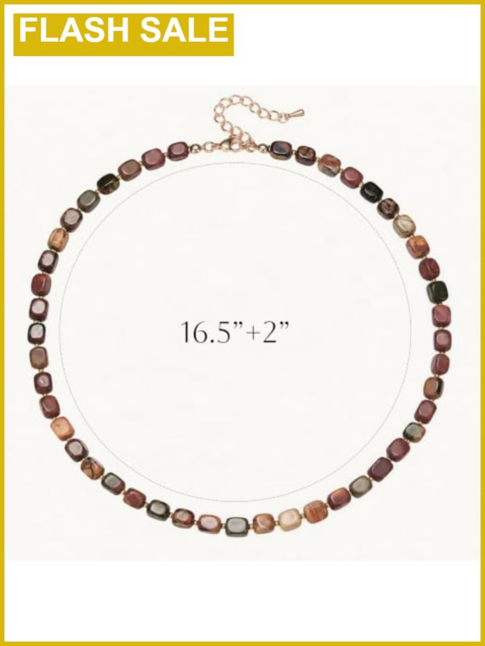 Picasso Jasper Beaded Choker Necklace Adjustable Lobster Clasp Gift Box - Picture 6 of 6